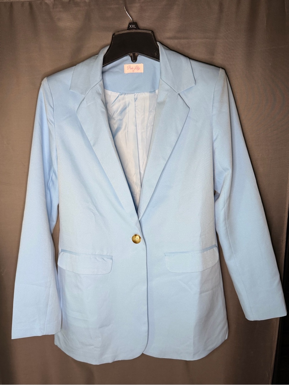 Pink Lily Light Blue Single-Button Blazer
